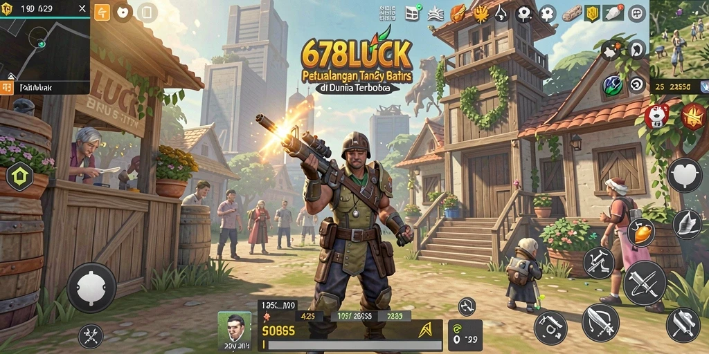 Screenshots gameplay 678LUCK menampilkan petualangan di dunia terbuka yang luas.
