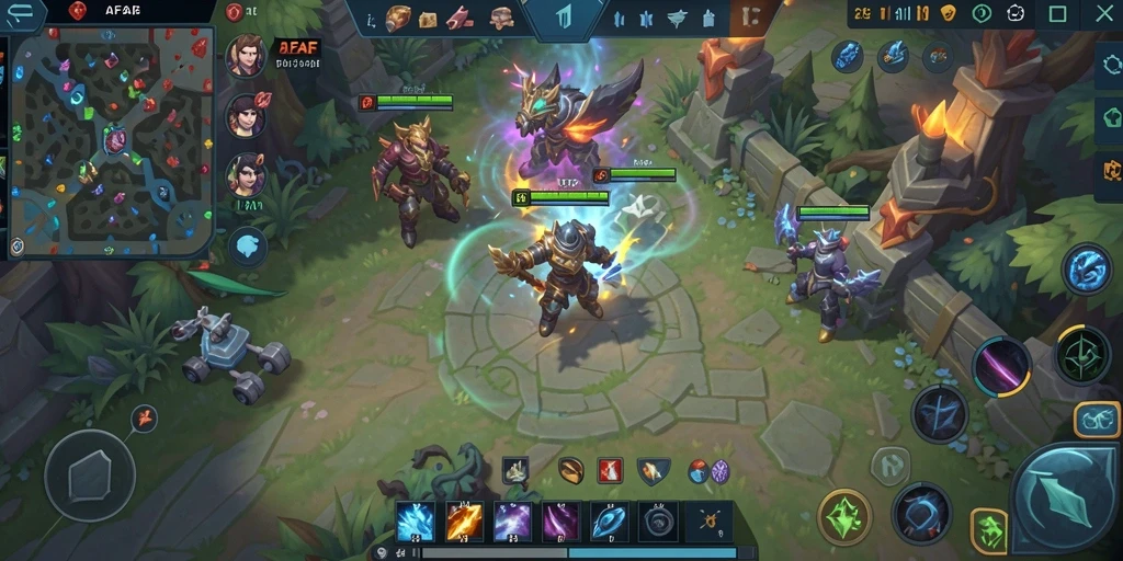 Tampilan gameplay MOBA yang menegangkan di AFAF.