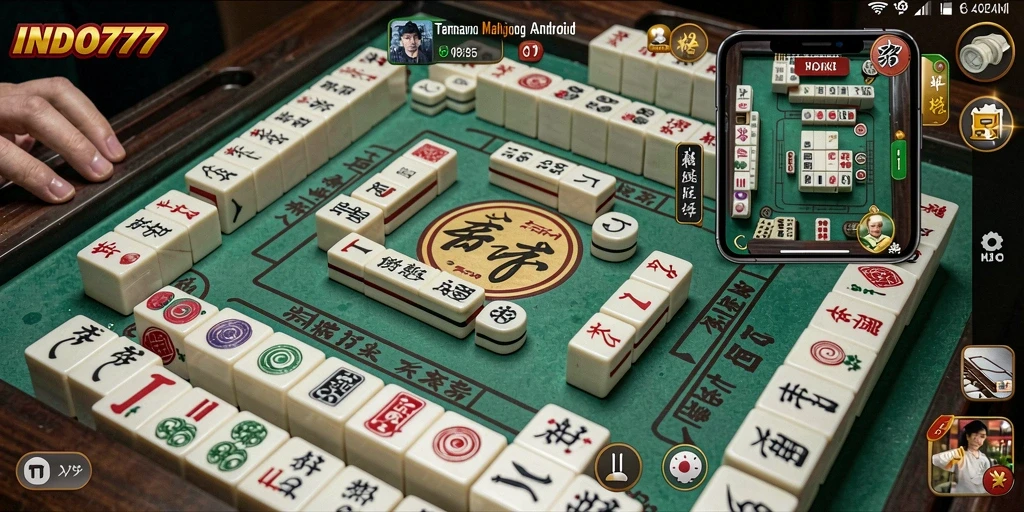 Screenshot gameplay INDO777 menampilkan aksi seru permainan Mahjong.
