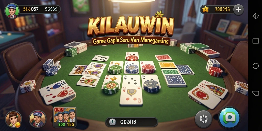 Tampilan gameplay KILAUWIN yang seru dan menegangkan dalam permainan Gaple.