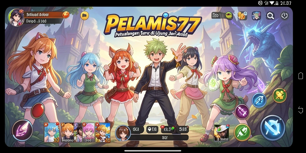 Tampilan seru dari gameplay PELAMIS77 yang penuh warna.